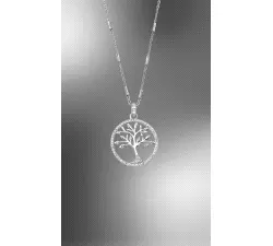 Collar Lotus Silver árbol de la vida