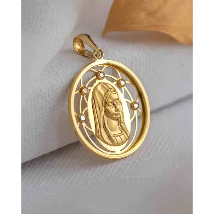 Medalla Virgen María Oro 18k